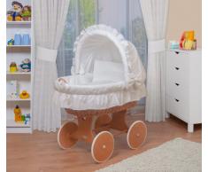 WALDIN Baby Stubenwagen-Set mit Ausstattung,XXL,Bollerwagen,komplett,6 Modelle wählbar,Gestell/Räder lackiert,Stoffe weiß