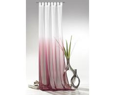 heimtexland ® Schlaufenschal mit Farbverlauf in Beere HxB 245x135 cm Voile transparent - ÖKOTEX geprüft - Gardine Vorhang Dekoschal pink Typ501