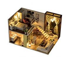 BeesClover Kreatives Leben DIY Holz Puppenhaus Miniatur Puppenhaus Möbel Kit Spielzeug für Kinder Freundin