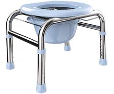 MIEMIE Beweglicher Edelstahl-Toilettenstuhl Topfstuhl Höhenverstellbarer Griffige Lightweight Duschstuhl Verdicken Potty