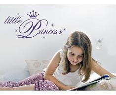 GRAZDesign Sprüche Zur Geburt Wandtattoo kleine Prinzessin - Babybett Aufkleber Mädchen - Wandtattoo Babyzimmer Little Pirncess / 109x50cm / 582 Bishop Purple