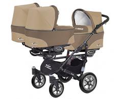 Trippy Drillingswagen Geschwisterwagen Kombi Kinderwagen 2in1 Baby Wanne und Sportwagen schwarz