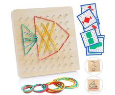 Sunshine smile Holz geoboard Spielzeug,geometriebrett Montessori Spielzeug,Form Puzzle Brett,Montessori Holz Puzzle Spielzeug,Form Puzzle lernspielzeug,holzspielzeug für Kinder