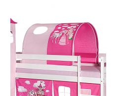 IDIMEX Tunnel für Hochbett Prinzessin Rutschbett Spielbett Kinderbett in pink/rosa