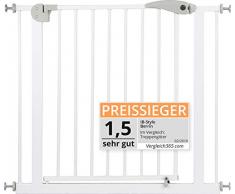 ib style® Treppengitter 67-185cm | Türschutzgitter |Haustiergitter | Ohne Bohren | Auto-Close| 90° Stop | 115-125 cm