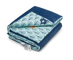 EliMeli BABYDECKE neue Velvet Kollektion Krabbeldecke Kuscheldecke Kinderwagedecke mit Füllung Warme Baby Decke Ideal als Geschenk für Junge und Mädchen (Marineblau - Teddybären)