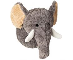Knuffelz Stofftier Elfie Elefant zum kuscheln - Wanddeko Tierkopf Trophäe für Kinderzimmer