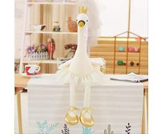 NA 35cm Schwan Plüschtier Niedliche Flamingo Puppe Gefüllte Weiche Tierpuppe Ballett Schwan Mit Krone Kinder Beschwichtigen Spielzeug Geschenk Für Mädchen Weiß