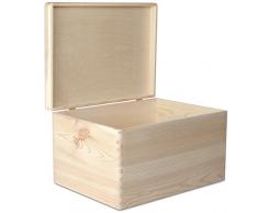 Creative Deco XXL Große Holzkiste mit Deckel | 40 x 30 x 24 cm | Kiste Holzbox Erinnerungsbox Holz-truhe Aufbewahrungs-Box Spielzeugkiste Unlackiert Kasten | Ideal für Spielzeuge und Werkzeuge