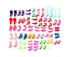 FADACAI 40 Paar gemischte Verschiedene High Heel Schuhe Stiefel für Puppenkleider Kleidung