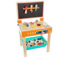 TOP BRIGHT Spiel Werkbank aus Holz 2in1 Schreibtisch Maltisch Werkbank