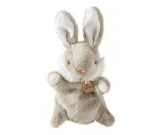 Bauer Spielwaren Theatrello Handpuppe Hase: Kuschelweiche Stoff-Puppe aus softem Plüsch, helles Grau-Beige, für Puppentheater und Lernspiele (11802)