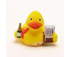 Badeente City Duck Sylt I Quietscheente I Duckshop I L: 8 cm - inkl. Badeenten-Schlüsselanhänger im Set