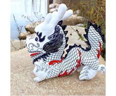 FGHHJ Dekoration Chinesisches Drachentuch-Maskottchen Chinesische Art Kennzeichnet Handgemachten Stoffdrachen 12 Tierkreis-Geburtsjahr-Verzierungsverzierungen, Großes Weiß