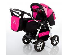 Chilly Kids Jaguar J1 Kombikinderwagen (Regenschutz, Moskitonetz) 76 Black Shadow & Berry