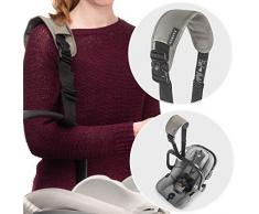 Zamboo Tragegurt für Babyschale - Universal Tragehilfe mit Anti-Rutsch-Pad und Schulterpolster, erleichtert Transport von Baby Autositzen (z.B. Maxi-Cosi, Cybex, uvm.) - Schwarz Grau