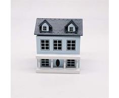 Mini Möbel Puppe Spielen kleines Haus rosa Wand grau Dach niedliche Tasche Villa Dekoration