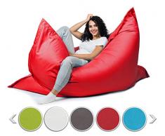 sunnypillow XL Sitzsack, Riesensitzsack Outdoor & Indoor 100 x 150 cm mit 140L Styropor Füllung Sessel für Kinder & Erwachsene Sitzkissen Sofa Beanbag viele Farben und Größen zur Auswahl Rot