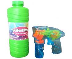 GW Handels UG Led Seifenblasenpistole Kinder Seifenblasenmaschine Pistole mit 950ml Seifenblasenflüssigkeit Seifenblasen Pistole für Kinder Seifenblasen Kanone Seifenblasenpistole Hochzeit