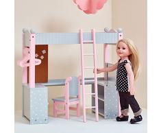 Olivias Little World TD-0204AG Puppenstockbett aus Holz, Weiß