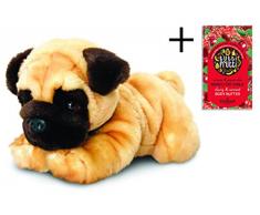 Lashuma Keel Toys Plüschtier Hund Mops, Kuscheltier Hündchen liegend 32 cm