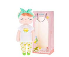 Metoo Obst Plüschtier Stofftier Stoffpuppe Baby Girl Geschenk Kuschelpuppe Sicher zu Spielen - Angela Obst Serie mit Geschenktüte - Zitrone