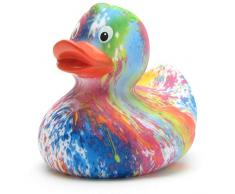 Duckshop Rainbow Badeente I Quietscheentchen - L: 9 cm - inkl. Badeenten-Schlüsselanhänger im Set