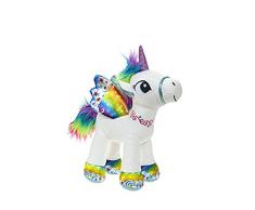 BARRADO Plüsch Geflügeltes Einhorn Stehend - Super Weiche Qualität (Weiß/Regenbogen, 34cm)