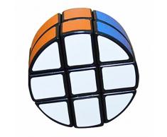 Coolzon Kreisförmig Zauberwürfel 2x3x3 Spezial Twist Würfel Circular Geschwindigkeits PVC Aufkleber 66mm, Schwarz