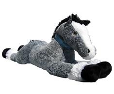 Wagner 9073 - Riesen Plüschtier XXL Plüsch Pferd - liegend - 120 cm Gross in schwarz-grau