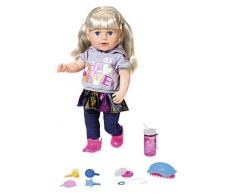 Zapf Creation 824603 BABY born Soft Touch Sister Blond Puppe mit lebensechten Funktionen und viel Zubehör, bewegliche Gelenke und weiche Soft-Touch-Oberfläche, 43 cm