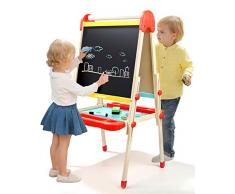 TOP BRIGHT Kindertafel Standtafel Holz, Kindertafel mit Kreide und Magnet, Tafel Kinder höhenverstellbar