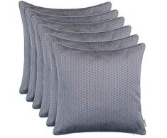 Brandsseller Outdoor Garten Kissen Dekokissen Wabenoptik Schmutz- und Wasserabweisend mit Reißverschluss ca. 45x45cm 6er-Vorteilspack Dunkelgrau