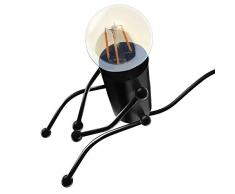 BarcelonaLED Schreibtischlampe Kreative Puppe Vintage Modern Doll Art Deco 40W E27 Nachttisch für Schlafzimmer Küche Bar Restaurant Cafés Bäckerei Flur Farbe Schwarz 230 V - LV417