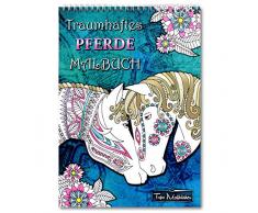 Pferde Malbuch für Erwachsene und Mädchen: Wunderschöne Pferde Ausmalbilder - Ausmalbuch mit Spiralbindung & perforierten, einseitig bedruckten Seiten, hochwertiges & dickes A4 Künstlerpapier