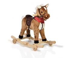 Moni Trade Ltd. Schaukelpferd Plüsch ChipperWJ-302, Sound, Kufen und klappbaren Rollen