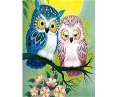 Wangchengo Malen nach Zahlen DIY Ölgemälde für Kinder Erwachsene Anfänger Kuscheleule Leinwanddruck Wandkunst Dekoration 16x20 Zoll(Ohne Rahmen)