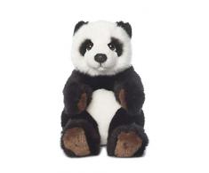 WWF WWF00543 Plüsch Panda sitzend, realistisch gestaltetes Plüschtier, ca. 15 cm groß und wunderbar weich, schwarz-Weiss