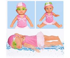 Alecony Schwimmen Babypuppe, Elektrische Interactive Schwimmen Puppe mit Schwimmbrille, Kids Mädchen Badepuppe, Baby Badespaß, körperpuppe Funktionspuppe, Schwimmen Puppen, Schwimmpuppe Swimmer