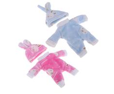CUTICATE 2 Sets Hase Stil Puppen Overall Puppenkleidung Puppenkleider Puppenzubehör mit Mütze für 25 cm Puppen