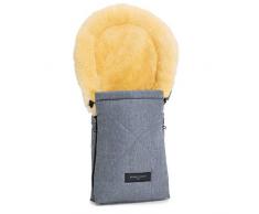 Lammfell-Fußsack OSLO für Babywanne von WERNER CHRIST BABY – universal Winterfußsack aus medizinischem Fell, für Tragetasche, Babyschale & Kinderwagen, in blu (blau meliert)
