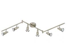 Briloner Leuchten LED Deckenleuchte, 6 dreh- & schwenkbare LED-Spot-Lights, Decken-Lampe, Metall, Strahler inkl. Leuchtmittel à 3 W, Länge: 120 cm