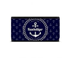 Geldbörse mit Namen Kuscheltiger - Design Anker - Brieftasche, Geldbeutel, Portemonnaie, personalisiert für Damen und Herren