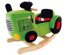 Bieco 74000450 - Plüsch Schaukelstuhl Traktor, Kinder Schaukelstuhl, Sicherheitsgurt und Rückenlehne, Plüschschaukel Traktor für Babys und Kleinkinder ca. 59 x 32,5 x 47 cm