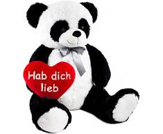 Brubaker XXL Panda 100 cm groß mit Hab Dich lieb Herz Stofftier Plüschtier Kuscheltier Teddybär