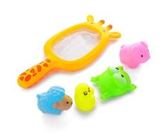 badespielzeug Set, Badespielzeugset für Kinder, Kinderschwimmbad Badefischernetz Angelkombination (5 Stück)