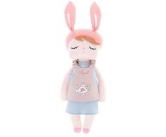 Thrivinger MeToo Puppe Angela, MeToo Baby Plüsch Puppe Vintage Super Weiches Plüsch Gefüllt Bunny Doll, Mit Lila Rock Muster/Großes Geschenk Für Baby Girl.
