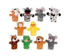 wohnen-freizeit 10 süsse Handpuppen Kasperpuppen Tiere Kuscheltier Kaspertheaterpuppen Plüsch Puppe Kasperlepuppen ca. 25 cm Handspiel Puppen
