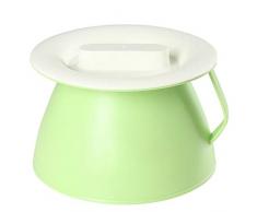 Plastikverdickung Nachttopf, Unisex Mit Bezug Kinder Camping Toilette, Indoor Round Adult Toiletteneimer, Outdoor Car Senioren Reisetoilette Mobile Toilette Camping Klo,Grün