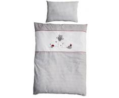 roba Bettwäsche 2-tlg, Kollektion Adam und Eule, Kinderbettwäsche 100x135 cm, 100% Baumwolle, Decken-& Kissenbezug für Babys & Kinder